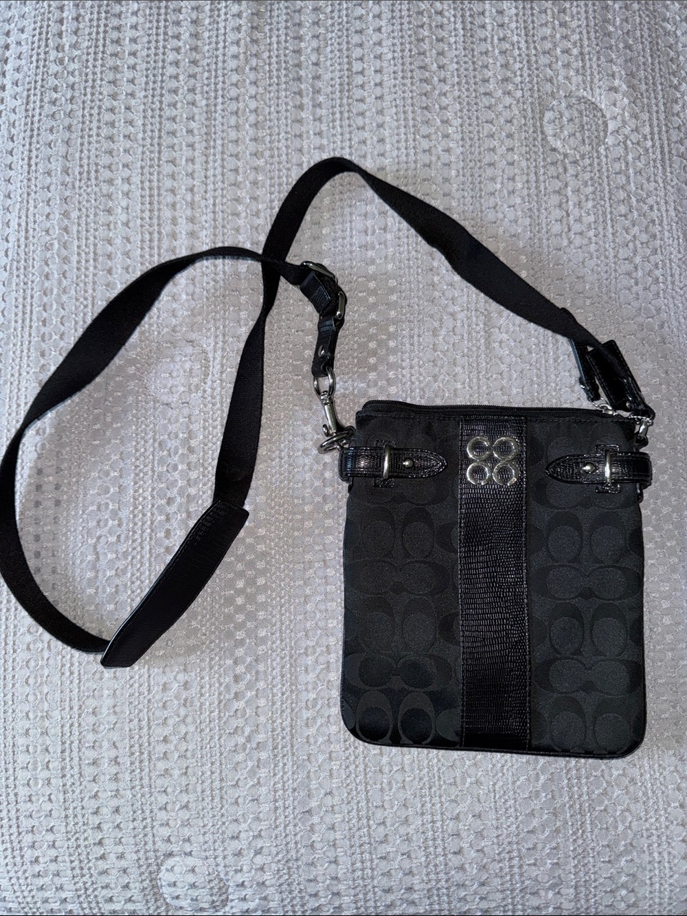 Coach Black Signature Small Messenger Crossbody
